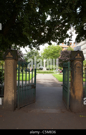 Entrance to St John`s gardens in Manchester UK Stock Photo